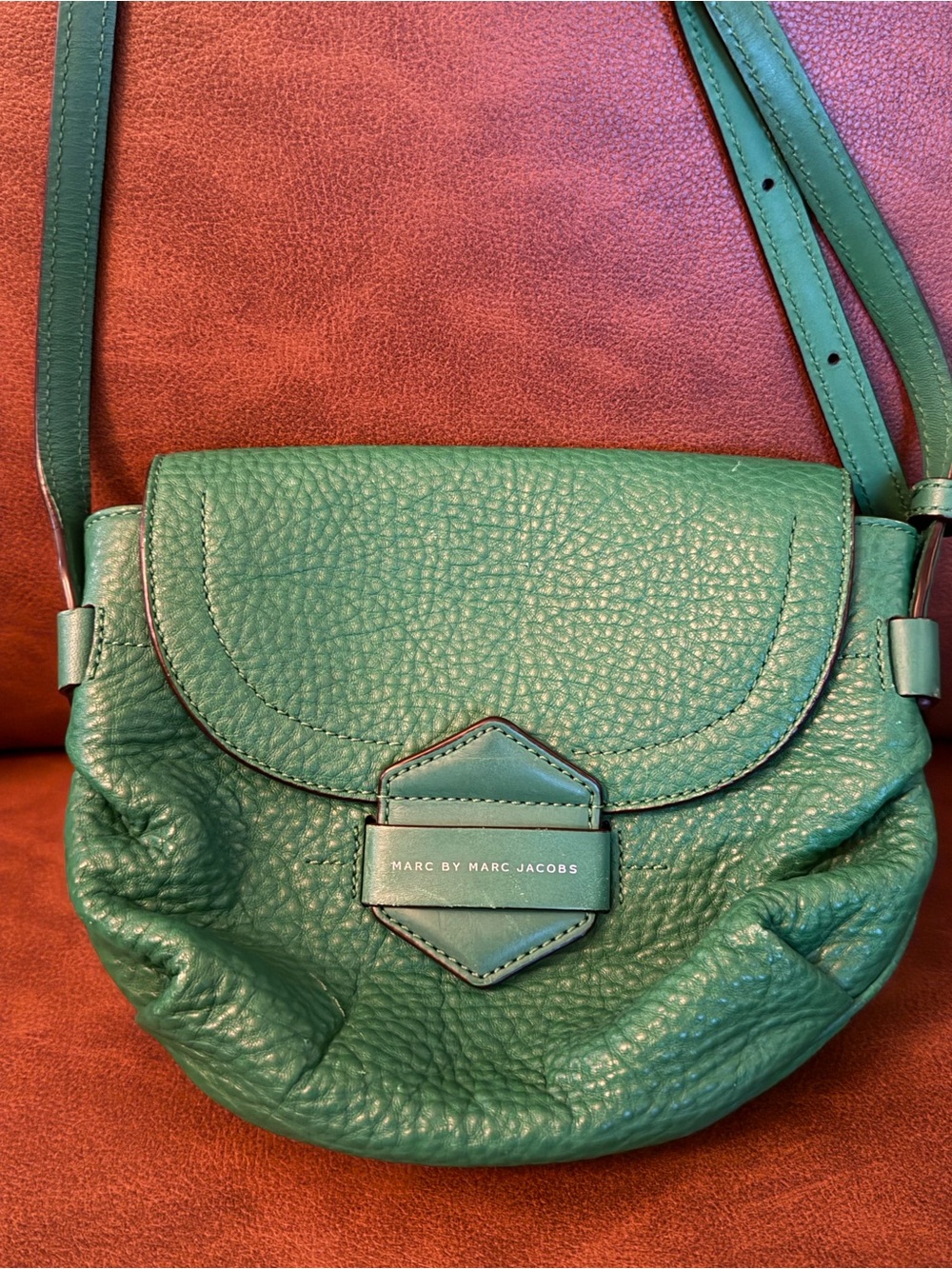 Marc by Marc Jacobs Textured Green Pebbled Leather Crossbody